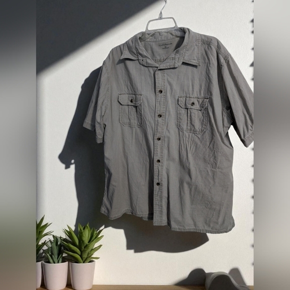 Croft & Barrow Men's Gray Button-Down Shirt Size X-Large - Picture 2 of 11